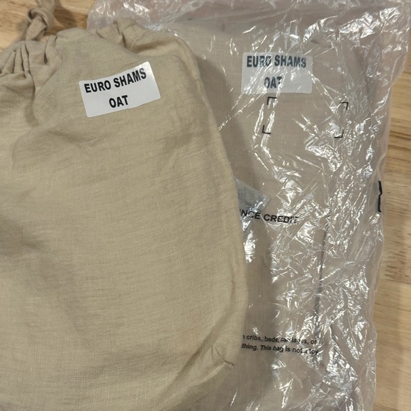 NWOT QUINCE Set Of 2 European Linen Euro Shams Oat 5070 - Picture 7 of 9